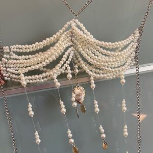 12th Tribe Pearl and Silver Beaded Bralette